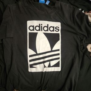 Adidas mens black square logo tshirt used